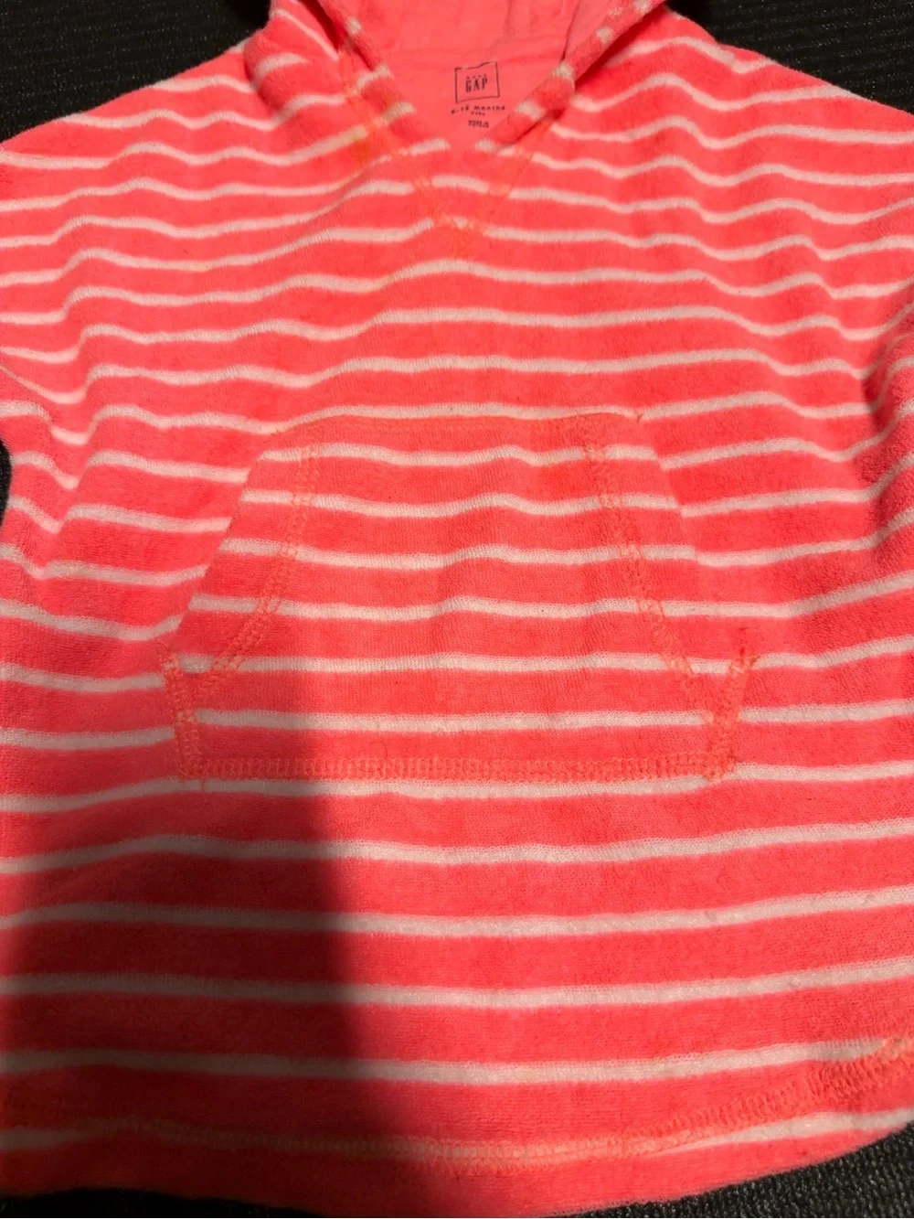 Baby Gap Kids Coral & White Striped Hooded Terry Coverup